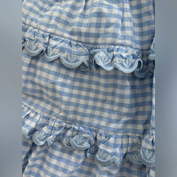 Innika Choo Iva Biig dress scallop frill dress in dusk gingham sz 1 - Picture 14 of 16